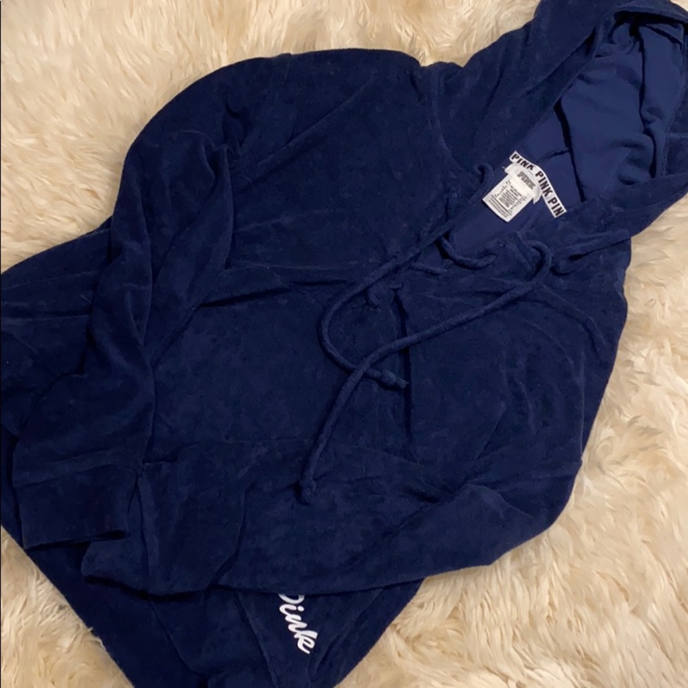 PINK drawstring valour sweater (navy)